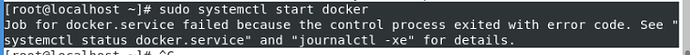 Unable to start docker service